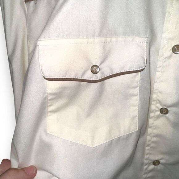 Patroncito USA Off-White Pearl Snap Cowboy Western Shirt Size M - Picture 4 of 13
